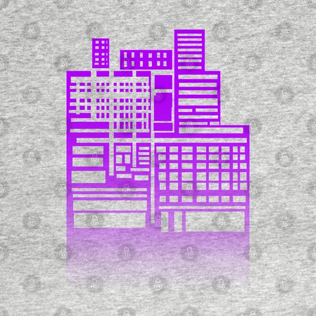 8-bit city Purple Version T-Shirt by sketchbooksage
